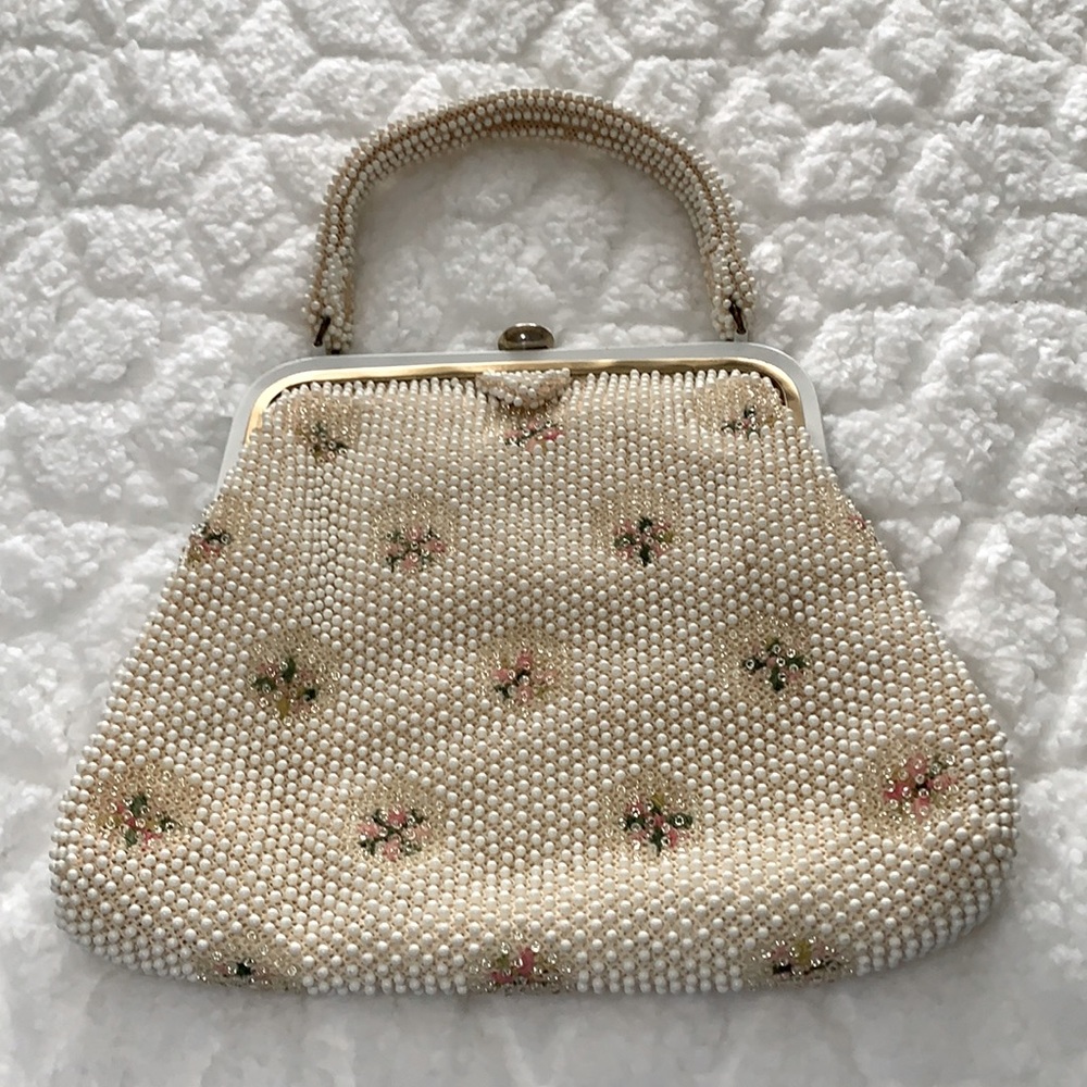 Vintage crochet beaded bag and coin purse.